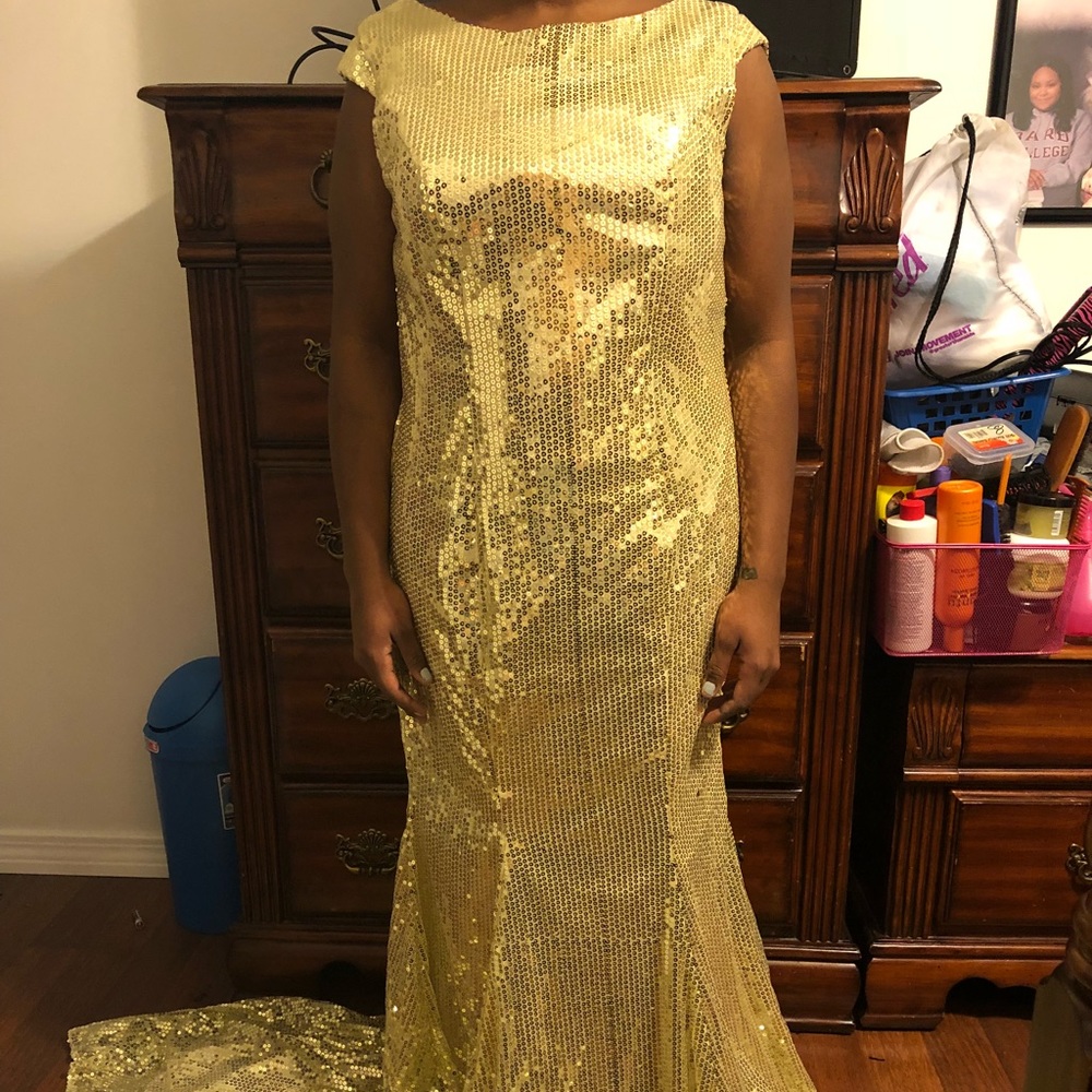 Gold sequins dress/gown